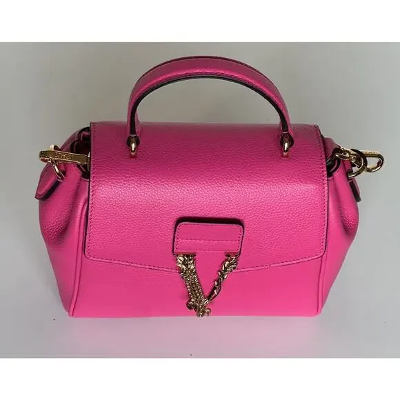 Versace Virtus Grainy Calf Small Pink Top Handle Bag 1015556 IT NWT $2100 - Picture 4 of 16